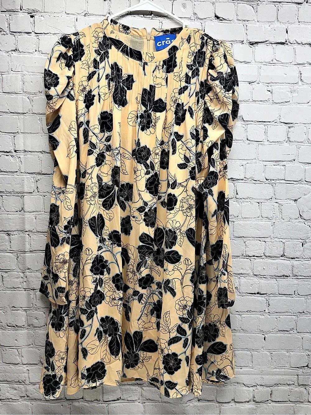 Crās Floral Midi Dress Beige & Black Size 38